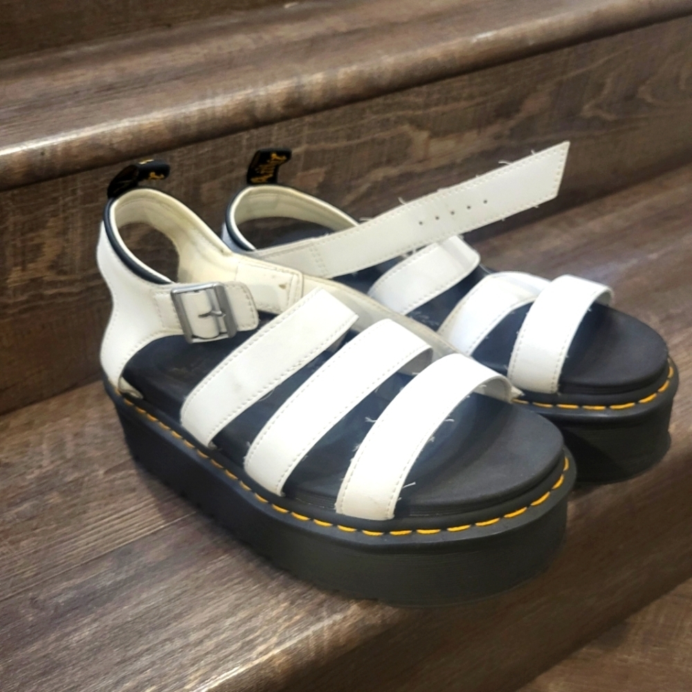 Dr.Martens Women Blaire Sandal White Hydro Leather - Picture 2 of 9